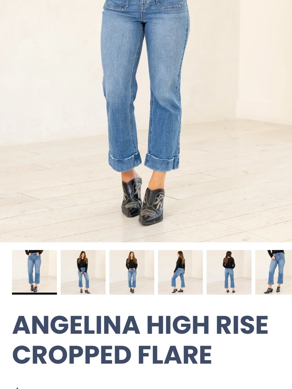 Kan Can Angelina High Rise cropped flare  jeans